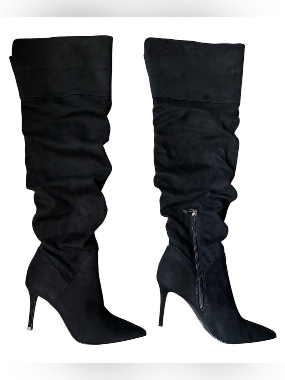 Jessica Simpson Black Suede Over-the-Knee Stiletto Boots Sexy Size 6